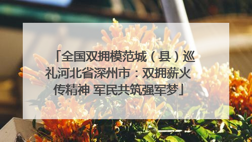 全国双拥模范城（县）巡礼河北省深州市：双拥薪火传精神 军民共筑强军梦