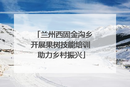 兰州西固金沟乡开展果树技能培训 助力乡村振兴