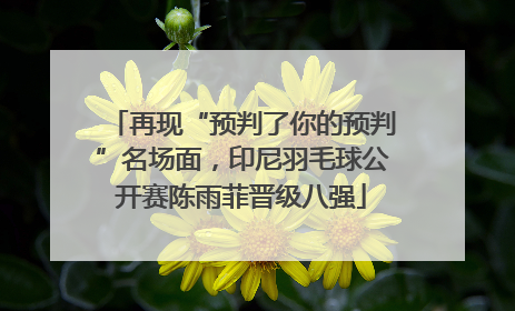 再现“预判了你的预判”名场面，印尼羽毛球公开赛陈雨菲晋级八强