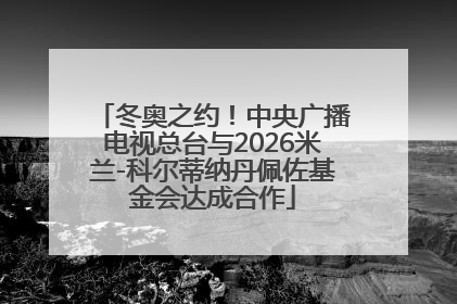 冬奥之约！中央广播电视总台与2026米兰-科尔蒂纳丹佩佐基金会达成合作