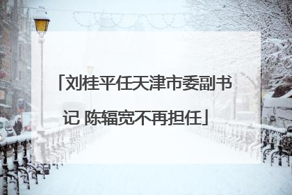 刘桂平任天津市委副书记 陈辐宽不再担任
