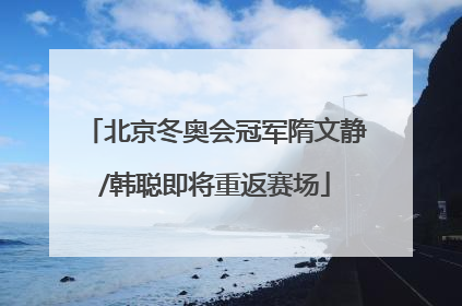 北京冬奥会冠军隋文静/韩聪即将重返赛场