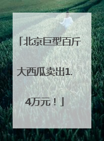 北京巨型百斤大西瓜卖出1.4万元！