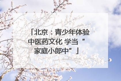 北京：青少年体验中医药文化 学当“家庭小郎中”