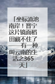 坐标滇池南岸！晋宁这片镜面稻田藏不住了——有一种叫云南的生活之365天