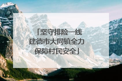 坚守排险一线 建德市大同镇全力保障村民安全