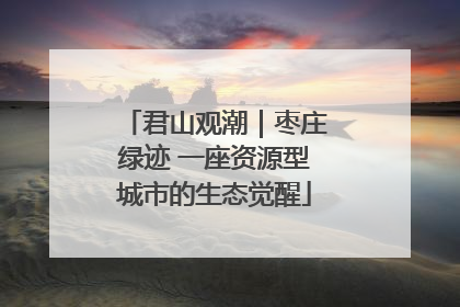 君山观潮｜枣庄绿迹 一座资源型城市的生态觉醒