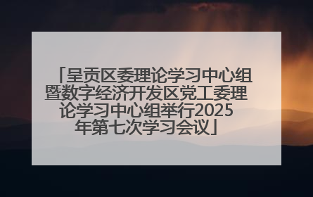 呈贡区委理论学习中心组暨数字经济开发区党工委理论学习中心组举行2025年第七次学习会议