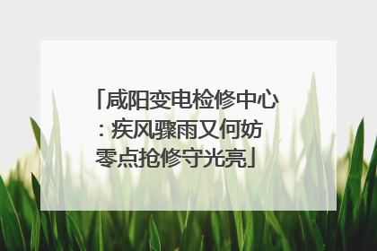 咸阳变电检修中心：疾风骤雨又何妨 零点抢修守光亮