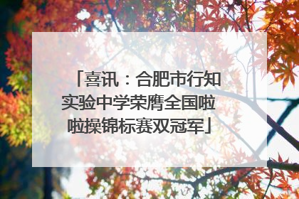 喜讯：合肥市行知实验中学荣膺全国啦啦操锦标赛双冠军
