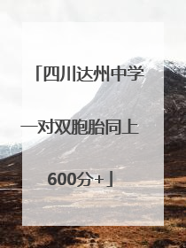 四川达州中学一对双胞胎同上600分+
