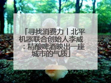 寻找消费力丨北平机器联合创始人李威：精酿啤酒映出一座城市的气质