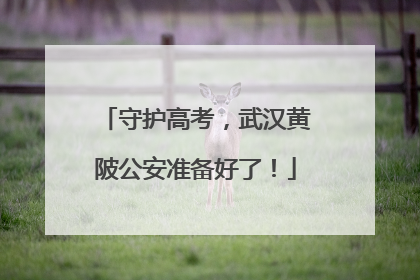 守护高考，武汉黄陂公安准备好了！