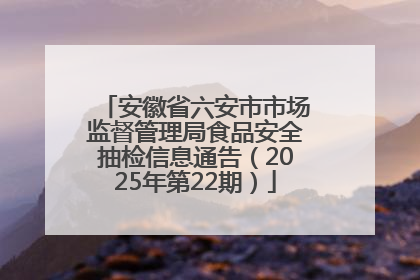 安徽省六安市市场监督管理局食品安全抽检信息通告（2025年第22期）