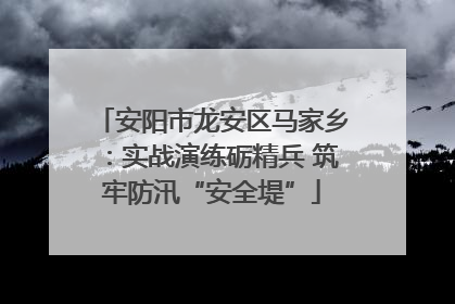 安阳市龙安区马家乡：实战演练砺精兵 筑牢防汛“安全堤”