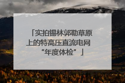 实拍锡林郭勒草原上的特高压直流电网“年度体检”