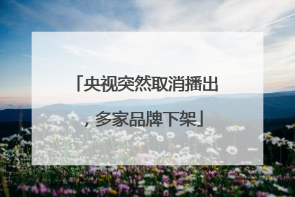 央视突然取消播出，多家品牌下架
