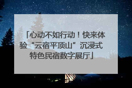 心动不如行动！快来体验“云宿平顶山”沉浸式特色民宿数字展厅