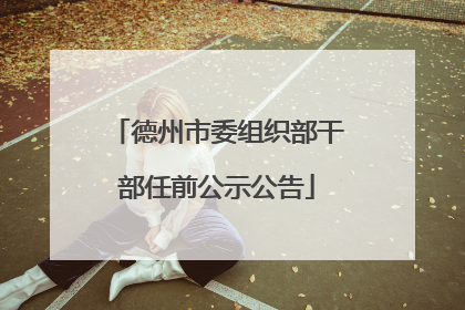 德州市委组织部干部任前公示公告