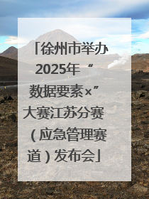 徐州市举办2025年“数据要素×”大赛江苏分赛（应急管理赛道）发布会