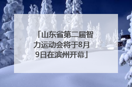 山东省第二届智力运动会将于8月9日在滨州开幕