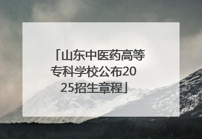 山东中医药高等专科学校公布2025招生章程