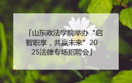 山东政法学院举办“启智职享，共赢未来”2025法律专场招聘会