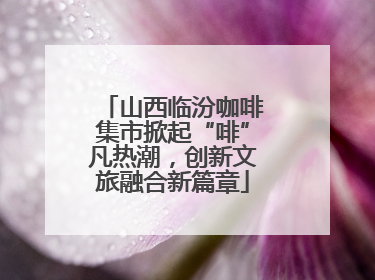 山西临汾咖啡集市掀起“啡”凡热潮，创新文旅融合新篇章
