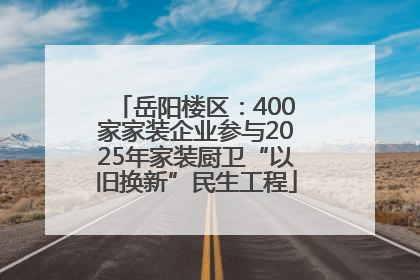 岳阳楼区：400家家装企业参与2025年家装厨卫“以旧换新”民生工程