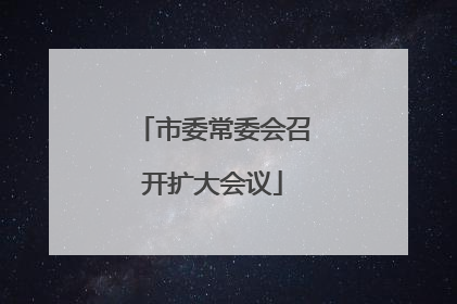 市委常委会召开扩大会议