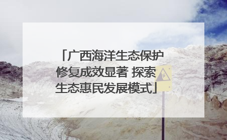广西海洋生态保护修复成效显著 探索生态惠民发展模式