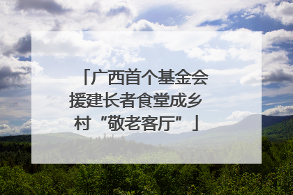 广西首个基金会援建长者食堂成乡村“敬老客厅”