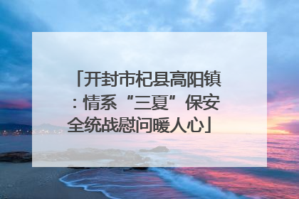 开封市杞县高阳镇：情系“三夏”保安全统战慰问暖人心