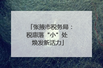张掖市税务局：税惠落“小”处 焕发新活力