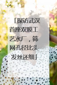 探访武汉首座双膜工艺水厂，筛网孔径比头发丝还细