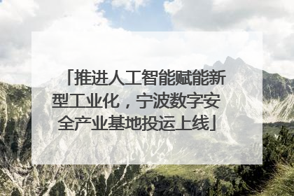 推进人工智能赋能新型工业化，宁波数字安全产业基地投运上线