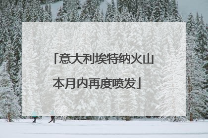 意大利埃特纳火山本月内再度喷发