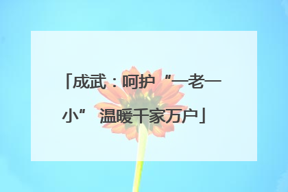 成武：呵护“一老一小” 温暖千家万户
