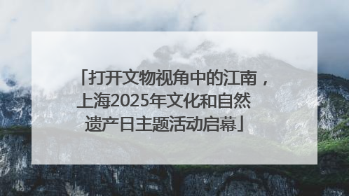 打开文物视角中的江南，上海2025年文化和自然遗产日主题活动启幕