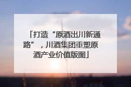 打造“原酒出川新通路”，川酒集团重塑原酒产业价值版图
