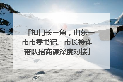 扣门长三角，山东一市市委书记、市长接连带队招商谋深度对接