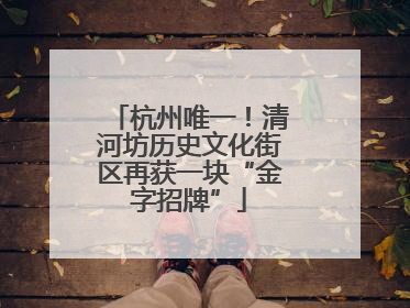 杭州唯一！清河坊历史文化街区再获一块“金字招牌”