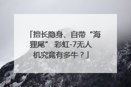 擅长隐身、自带“海狸尾” 彩虹-7无人机究竟有多牛？