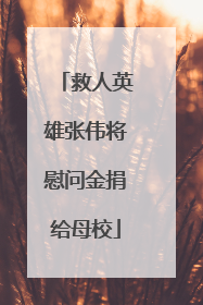 救人英雄张伟将慰问金捐给母校