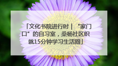 文化书院进行时｜“家门口”的自习室，桑杨社区织就15分钟学习生活圈