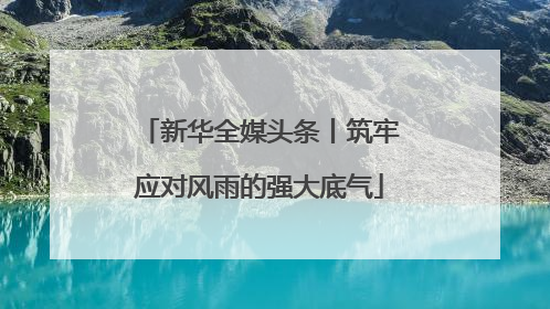 新华全媒头条丨筑牢应对风雨的强大底气
