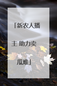 新农人播主 助力卖瓜难