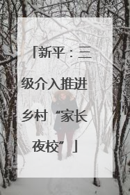 新平：三级介入推进乡村“家长夜校”
