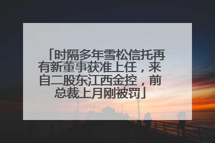 时隔多年雪松信托再有新董事获准上任，来自二股东江西金控，前总裁上月刚被罚