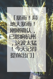 暴雨！局地大暴雨！刚刚确认，已影响杭州，这波太猛！今天记得提前出门